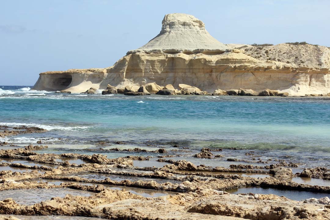 L'île de Gozo à Malte - salines de Ghajn Barrani