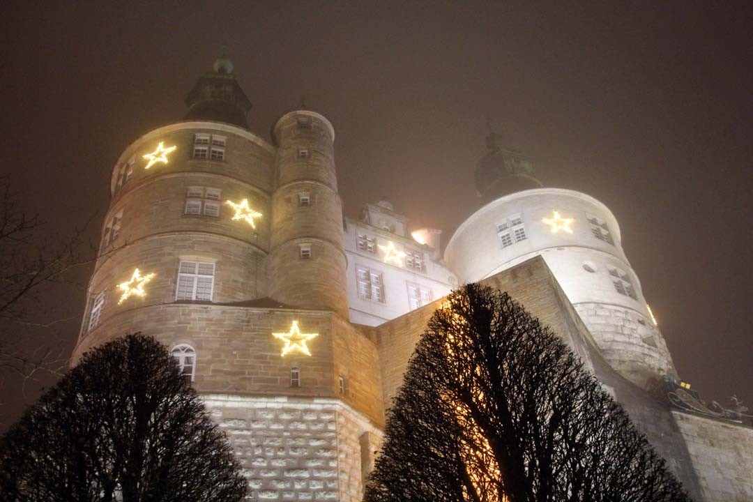 Lumières de Noël de Montbéliard sur le Château
